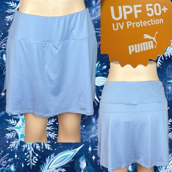 Puma + XXL Blue Pwrmesh High Rise Waist UPF+50 Liner Shorts Pockets Golf Skirt - Picture 1 of 6